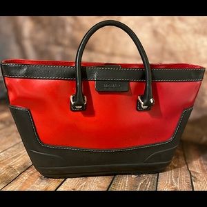 MK Rainy Day Red/ Black Rubber Soled RARE handbag
